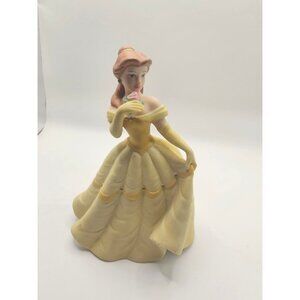Disney Belle Ceramic Figurine Beauty And The Beast Yellow Dress 6" Collectible
